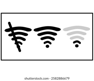 Internet Network Signal Illustration. Internet connection, network, browsing, mobile data, signal strength, signal, connection lost, no internet connection, ping, mobile data, network full, wifi. 