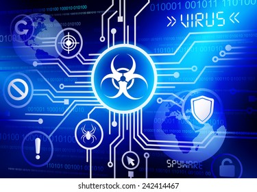 Internet network with virus vector