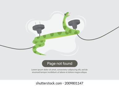 Internet network warning 404 Error Page or File not found for web page. Internet  error page or issue not found on network. 404 error present by the plug is disconnected