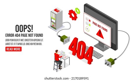 Internet network warning 404 Error Page or File not found for web page. Internet  error page or issue not found on network. 404 error present by Can't connect, cable unplugs.