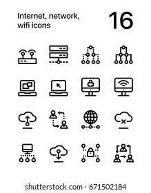 Internet, network, wifi icons for web and mobile design pack 2