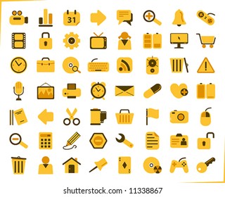 internet, office and multimedia icons