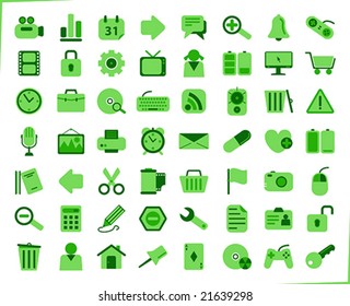 internet, office and multimedia icons