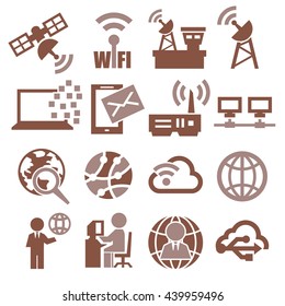 internet, online icon set
