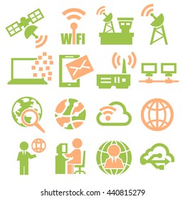 internet, online icon set