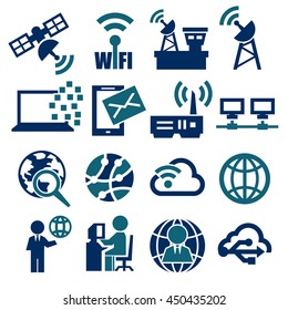internet, online icon set