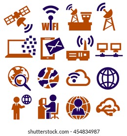 internet, online icon set