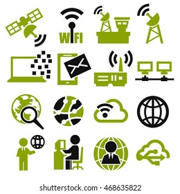 internet, online icon set