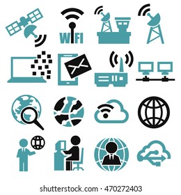 internet, online icon set