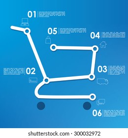 Internet and Online Shopping Concept - infographic template