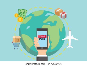 Internet and online shopping with mobile phones