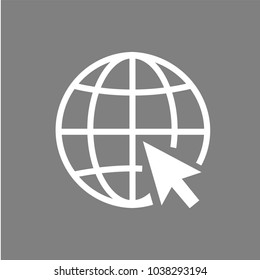 Internet, online, www icon vector. Internet,Web, arrow to click symbol.Go to web .Connection, networking, click, icon. Linear style sign for mobile concept and web design.
