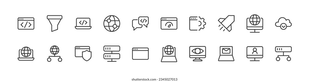colección de iconos de esquema de Internet. Elementos simples de línea delgada para web y aplicación. Paquete premium