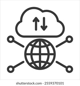 Internet Outline Icon Vector Illustration
