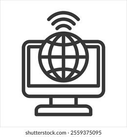 Internet Outline Icon Vector Illustration