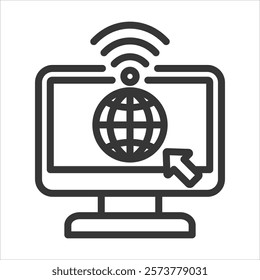 Internet Outline Icon Vector Illustration