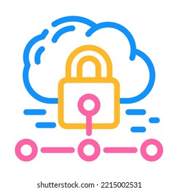 internet padlock color icon vector. internet padlock sign. isolated symbol illustration