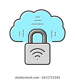internet padlock color icon vector. internet padlock sign. isolated symbol illustration