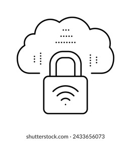internet padlock line icon vector. internet padlock sign. isolated contour symbol black illustration