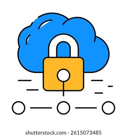 internet padlock line icon vector. internet padlock sign. isolated symbol illustration