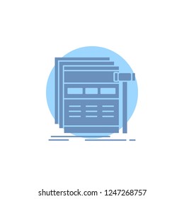 Internet, page, web, webpage, wireframe Glyph Icon.