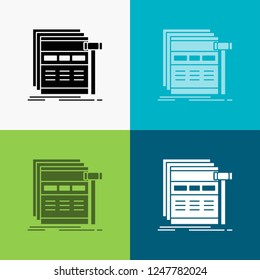 Internet, page, web, webpage, wireframe Icon Over Various Background. glyph style design, designed for web and app. Eps 10 vector illustration