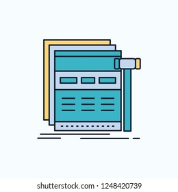 Internet, page, web, webpage, wireframe Flat Icon. green and Yellow sign and symbols for website and Mobile appliation. vector illustration
