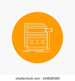 Internet, page, web, webpage, wireframe White Line Icon in Circle background. vector icon illustration