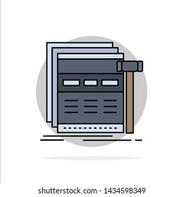 Internet, page, web, webpage, wireframe Flat Color Icon Vector