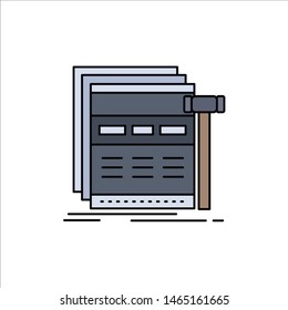 Internet, page, web, webpage, wireframe Flat Color Icon Vector. Vector Icon Template background