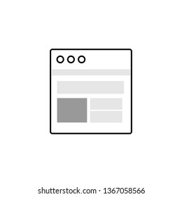 Internet page wireframe icon