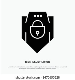 Internet, Password, Shield, Web Security, solid Glyph Icon vector. Vector Icon Template background
