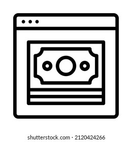 Internet payment icon. Concept of Digital Marketing. Outline style. Vector. Isolate on white background.