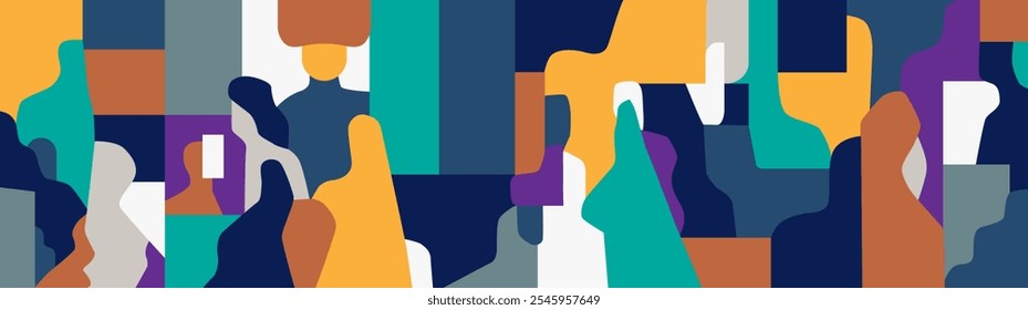 Pessoas da Internet silhuetas vetor ilustração , elemento de design de fundo multicolorido