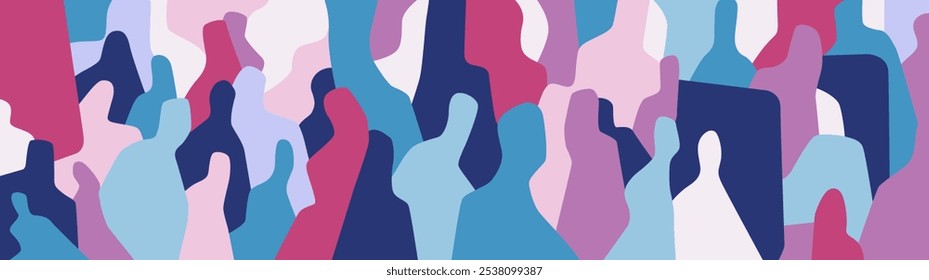 Internet people virtual community social network vector background , abstract multicolor horizontal illustration 