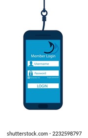 Internet Phishing, Account Hacking Attempt During Online Payment - Hacker Activity, Data Theft, Hacked, Stolen Login Credentials, Password, Credit Card Data - Cyber Crime and Security eps 10