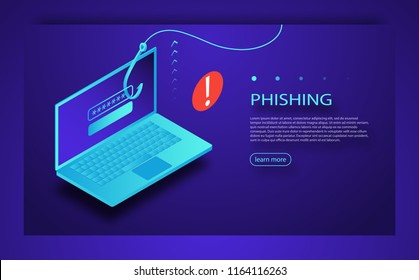 Internet phishing, hacked login and password. Phishing scam, hacker attack and web security concept. online scam and steal. Cyber account attack. Online sucurity.