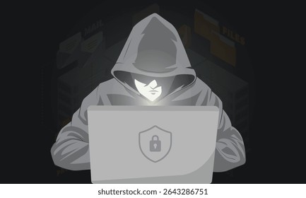 Internet-Phishing und -Hacking, E-Mail-Spoofing und Sicherheit persönlicher Daten und gestohlene Anmeldeinformationen, System-Hacking, Phishing-Sicherheit, E-Mail-Phishing-Betrug, Cybersicherheit, Phishing-Prävention 