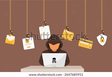 Internet phishing and hacking, email spoofing and personal information security and stolen credential, system hacking, phishing security, email phishing scam, Cybersecurity, Phishing Prevention 