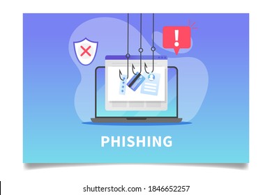 Internet Phishing, Stealing Credit Card Data, Account Password And User Id. Concept Of Hacking Personal Information Via Internet Browser Or Mail. Internet Securuty Awareness