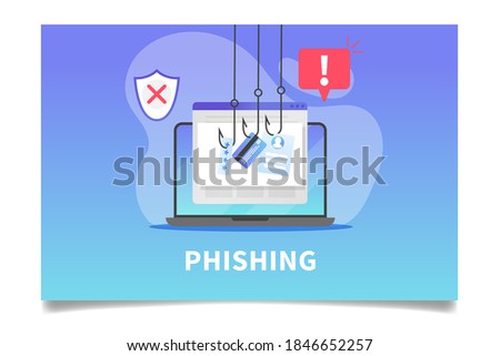 Internet phishing, stealing credit card data, account password and user id. Concept of hacking personal information via internet browser or mail. Internet securuty awareness