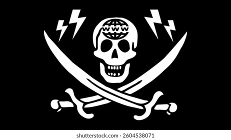 Internet Pirate High Quality Flag Clipart, Flag Icon, Vector Illustration, Premium Quality Digital Download