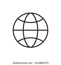 Internet planet thin line icon. Linear symbol. Vector illustration.