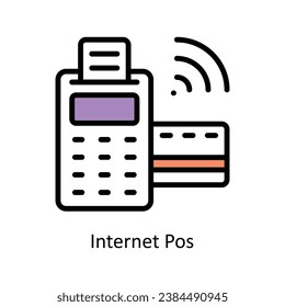 Internet Pos vector Filled outline Design illustration. Symbol on White background EPS 10 File