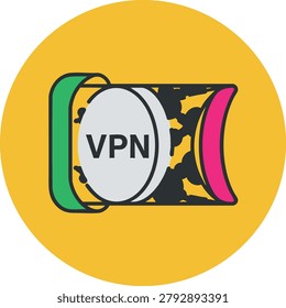 Internet Privacy and Secure VPN Tunnel Access Concept Vector Icon