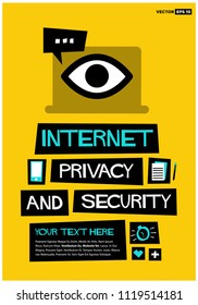Internet Privacy & Security retro vector poster illustration design