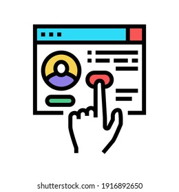 internet profile or blog subscription color icon vector. internet profile or blog subscription sign. isolated symbol illustration