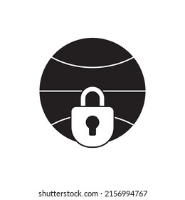 Icono de protección de Internet en glifo plano negro, estilo relleno aislado en fondo blanco