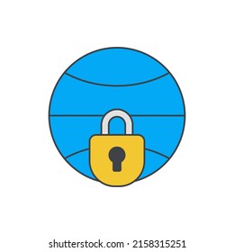 Internet protection icon in color icon, isolated on white background 
