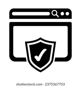 Internet Protection Icon, Vector Graphics